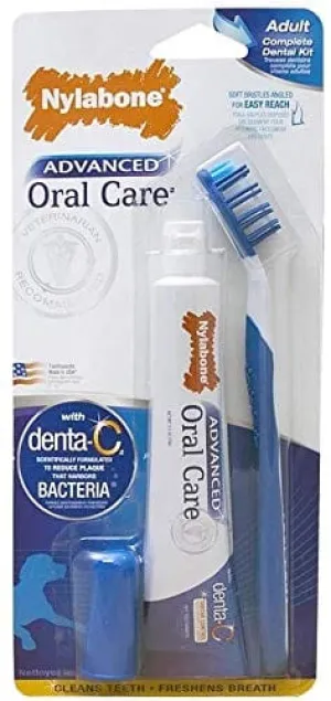 Nylabone Advanced Oral Care Adult Dental Kit Dog Dental Care - 2.5 Oz