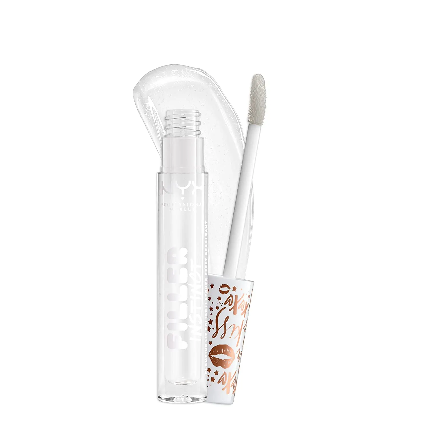 NYX PROFESSIONAL MAKEUP Filler Instinct Plumping Lip Polish, Lip Plumper Gloss - Let's Glaze (Clear)