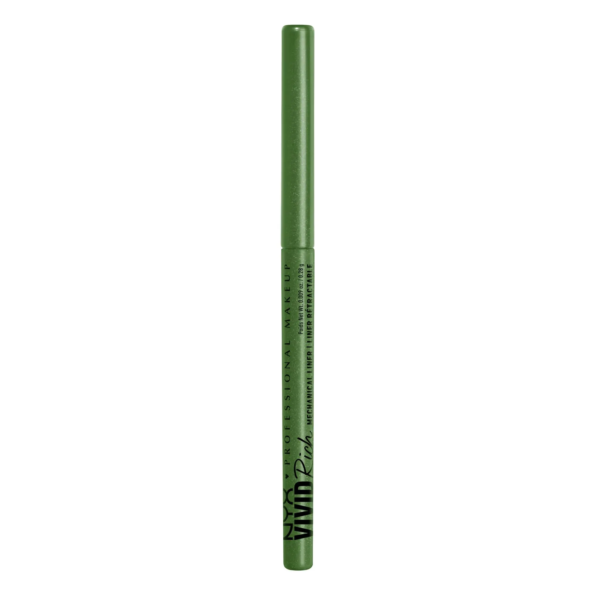 NYX PROFESSIONAL MAKEUP, Vivid Rich Mechanical Pencil, Eyeliner, Rich shades, Vegan Formula - It's Giving Jade (Green)