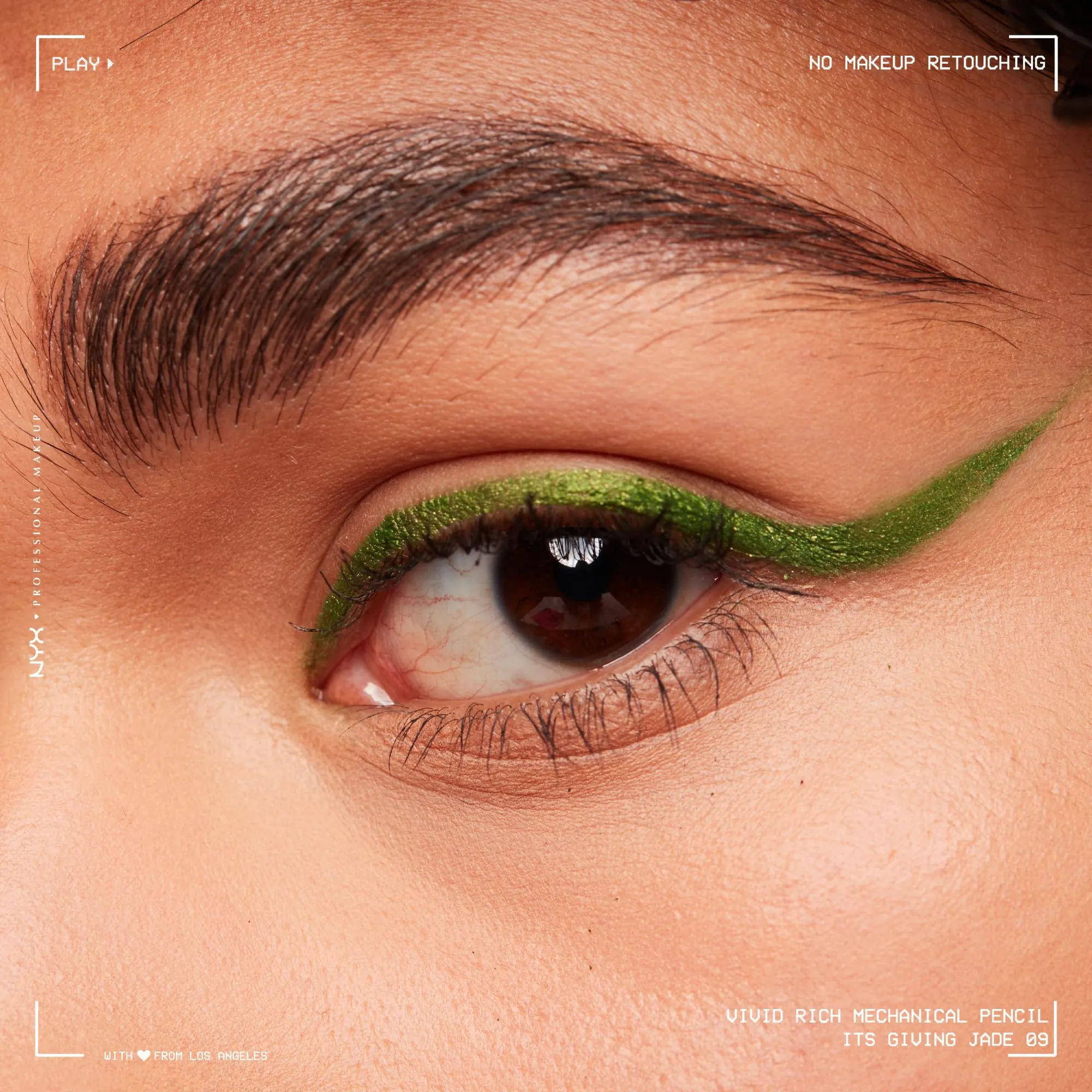 NYX PROFESSIONAL MAKEUP, Vivid Rich Mechanical Pencil, Eyeliner, Rich shades, Vegan Formula - It's Giving Jade (Green)