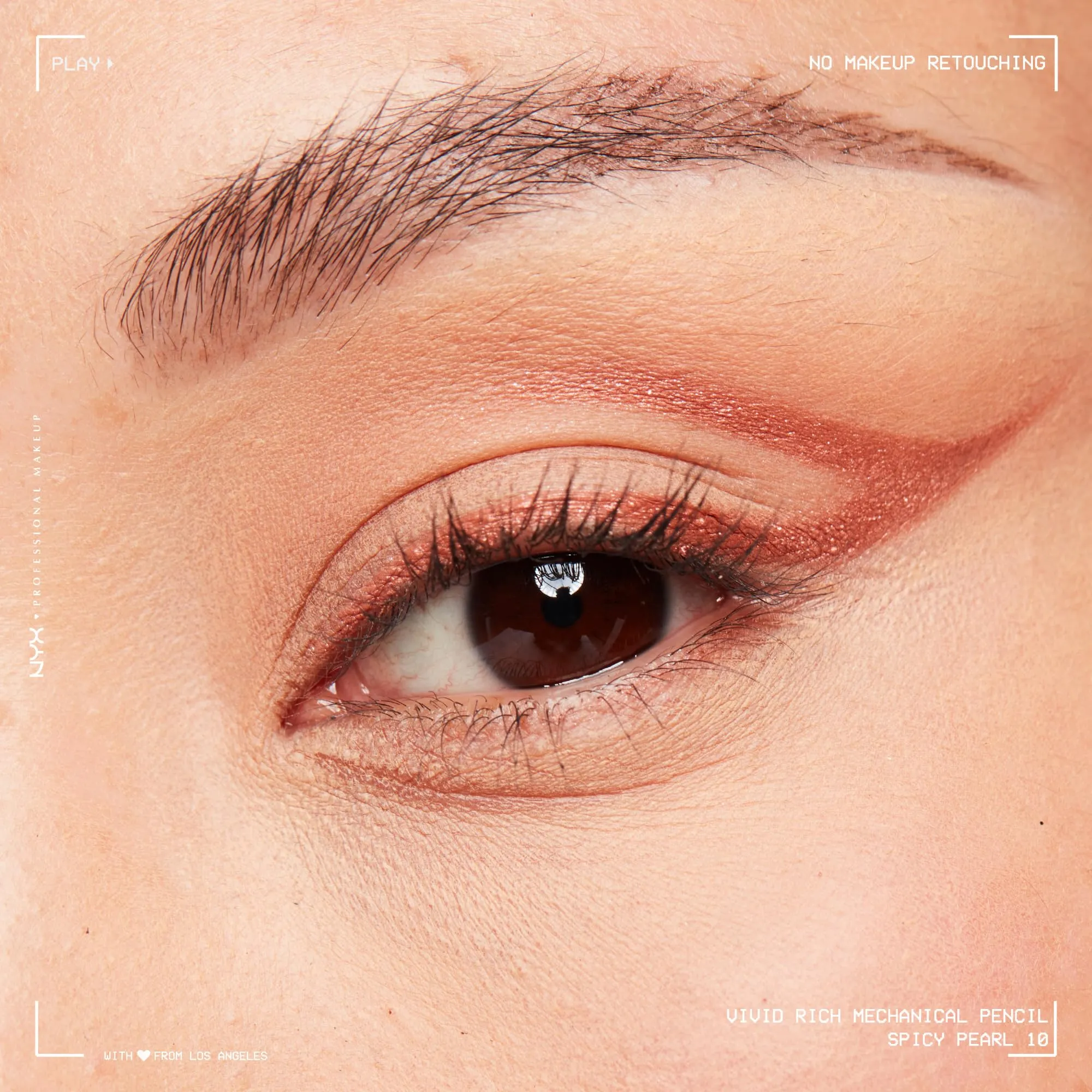 NYX PROFESSIONAL MAKEUP, Vivid Rich Mechanical Pencil, Eyeliner, Rich shades, Vegan Formula - Spicy Pearl (Shimmery Amber)