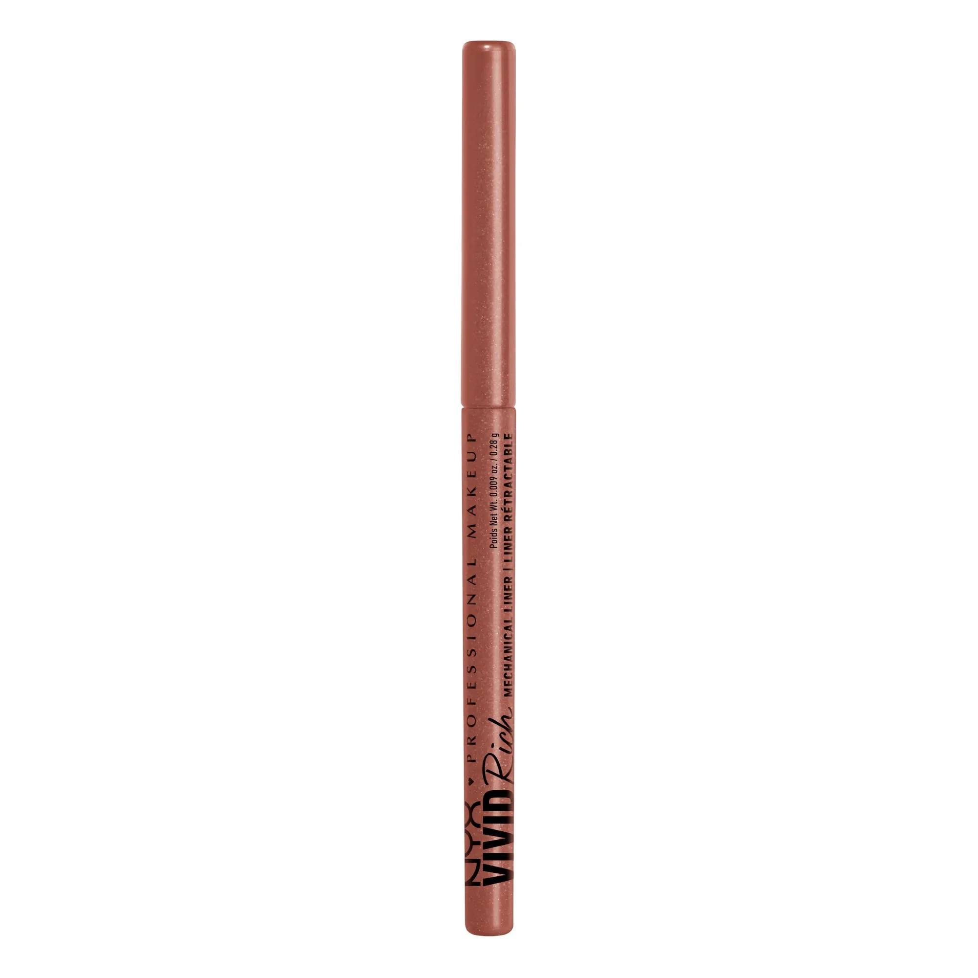 NYX PROFESSIONAL MAKEUP, Vivid Rich Mechanical Pencil, Eyeliner, Rich shades, Vegan Formula - Spicy Pearl (Shimmery Amber)
