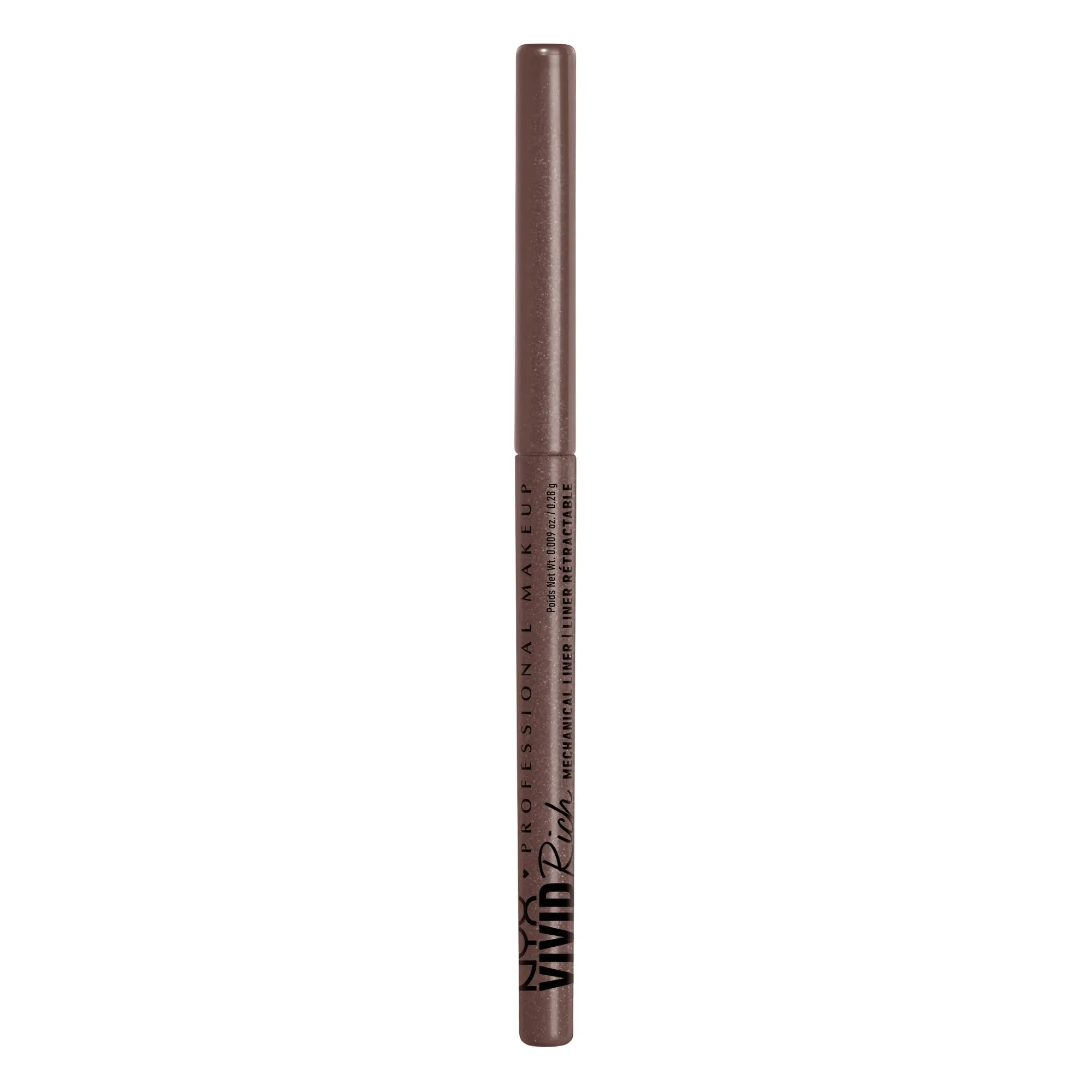 NYX PROFESSIONAL MAKEUP, Vivid Rich Mechanical Pencil, Eyeliner, Rich shades, Vegan Formula - Under The Moonstone (Shimmery Brown)