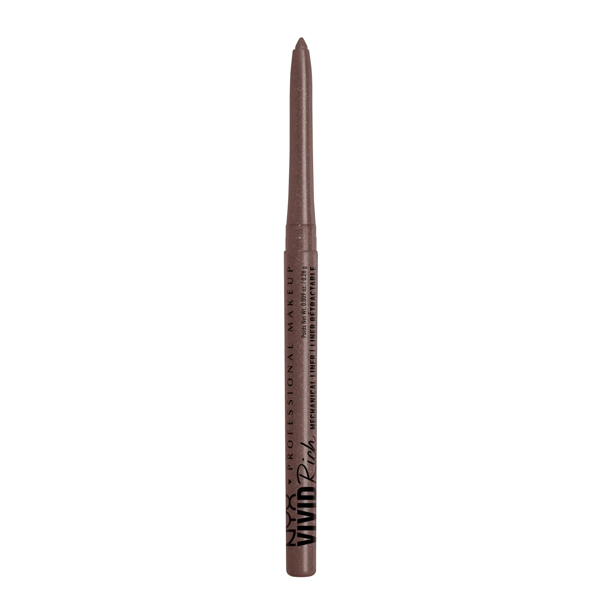 NYX PROFESSIONAL MAKEUP, Vivid Rich Mechanical Pencil, Eyeliner, Rich shades, Vegan Formula - Under The Moonstone (Shimmery Brown)