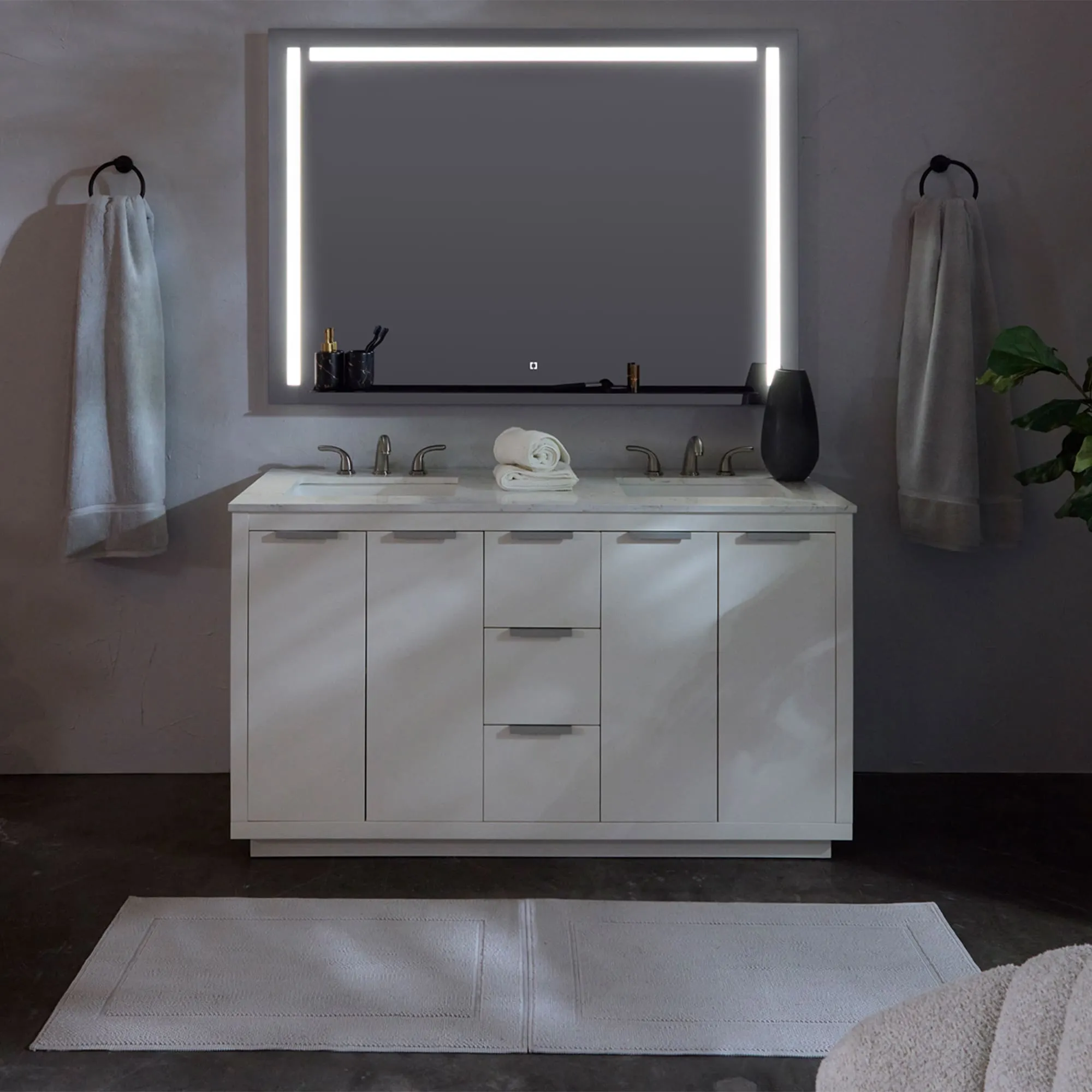 Oxygen Skylight 3-0305-15 Designer Rectangle Mirror 60x42 Inch - Black