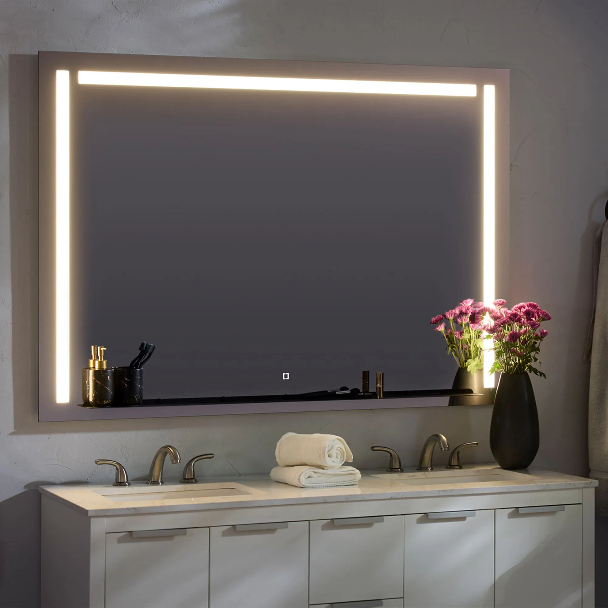 Oxygen Skylight 3-0305-15 Designer Rectangle Mirror 60x42 Inch - Black