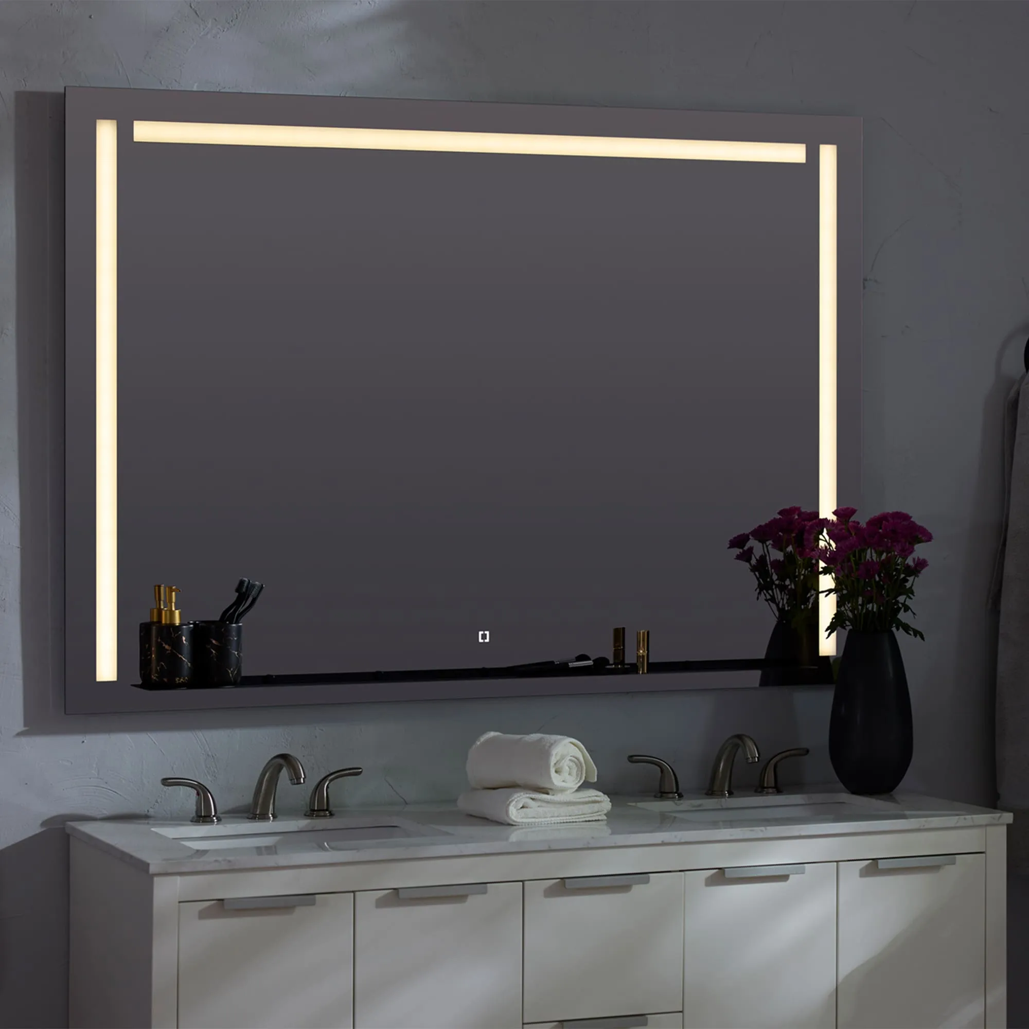 Oxygen Skylight 3-0305-15 Designer Rectangle Mirror 60x42 Inch - Black