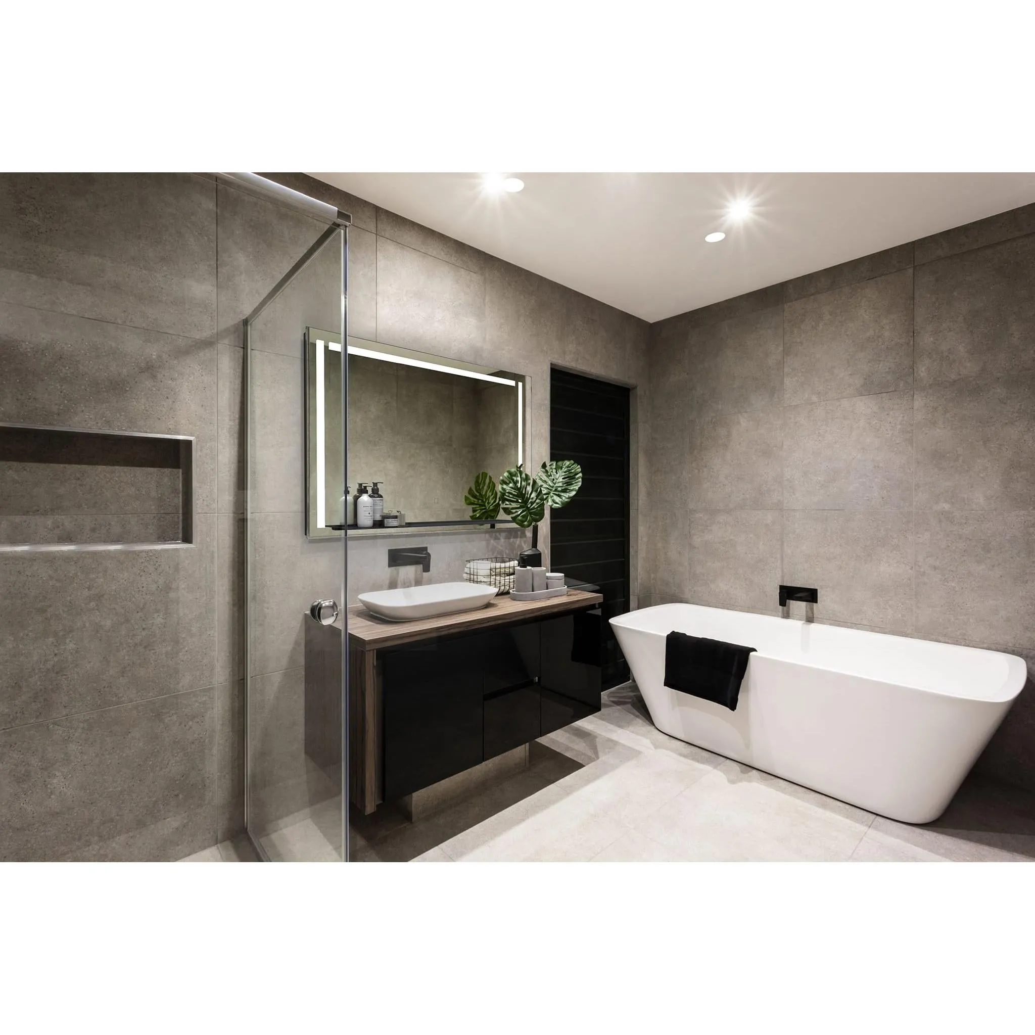 Oxygen Skylight 3-0305-15 Designer Rectangle Mirror 60x42 Inch - Black