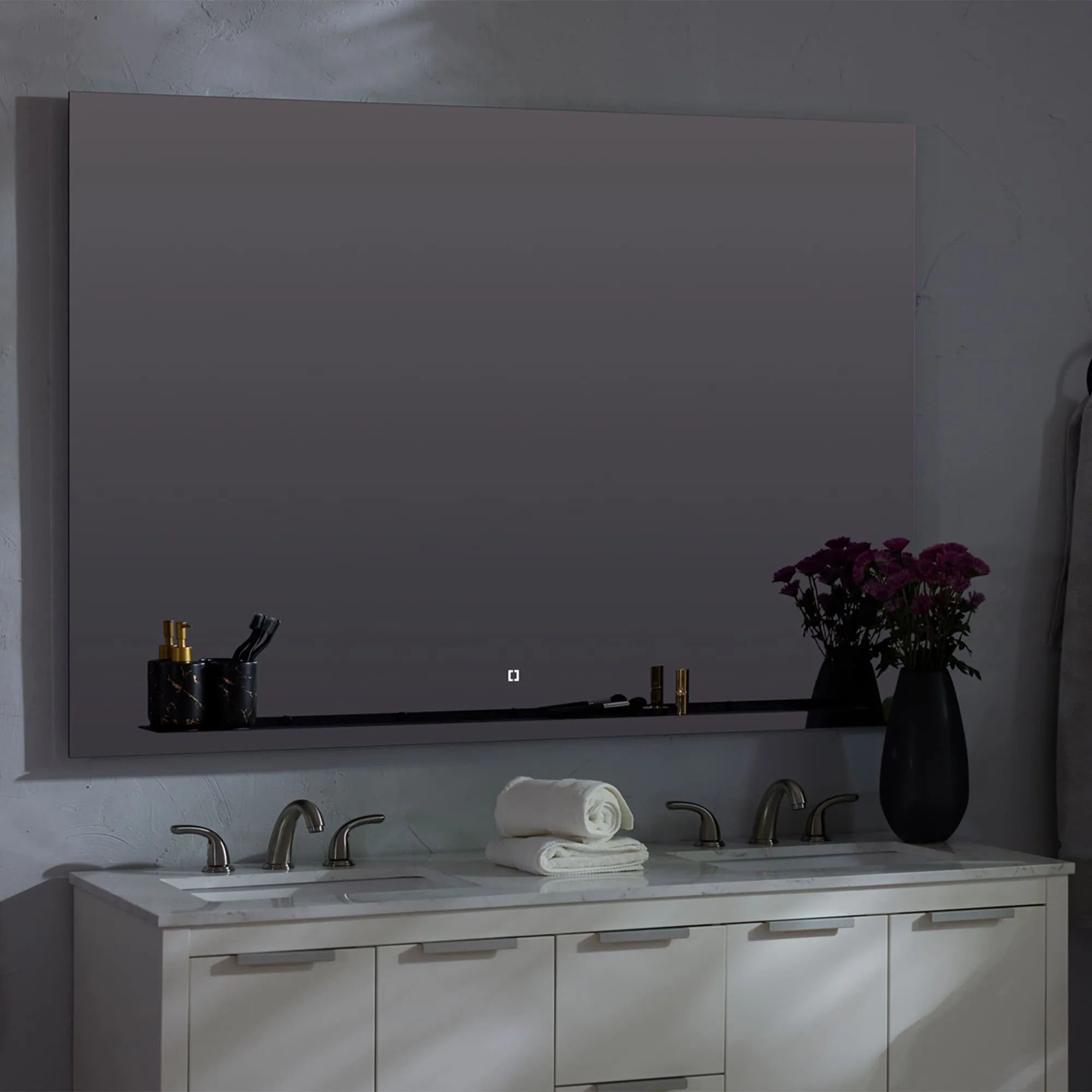 Oxygen Skylight 3-0305-15 Designer Rectangle Mirror 60x42 Inch - Black