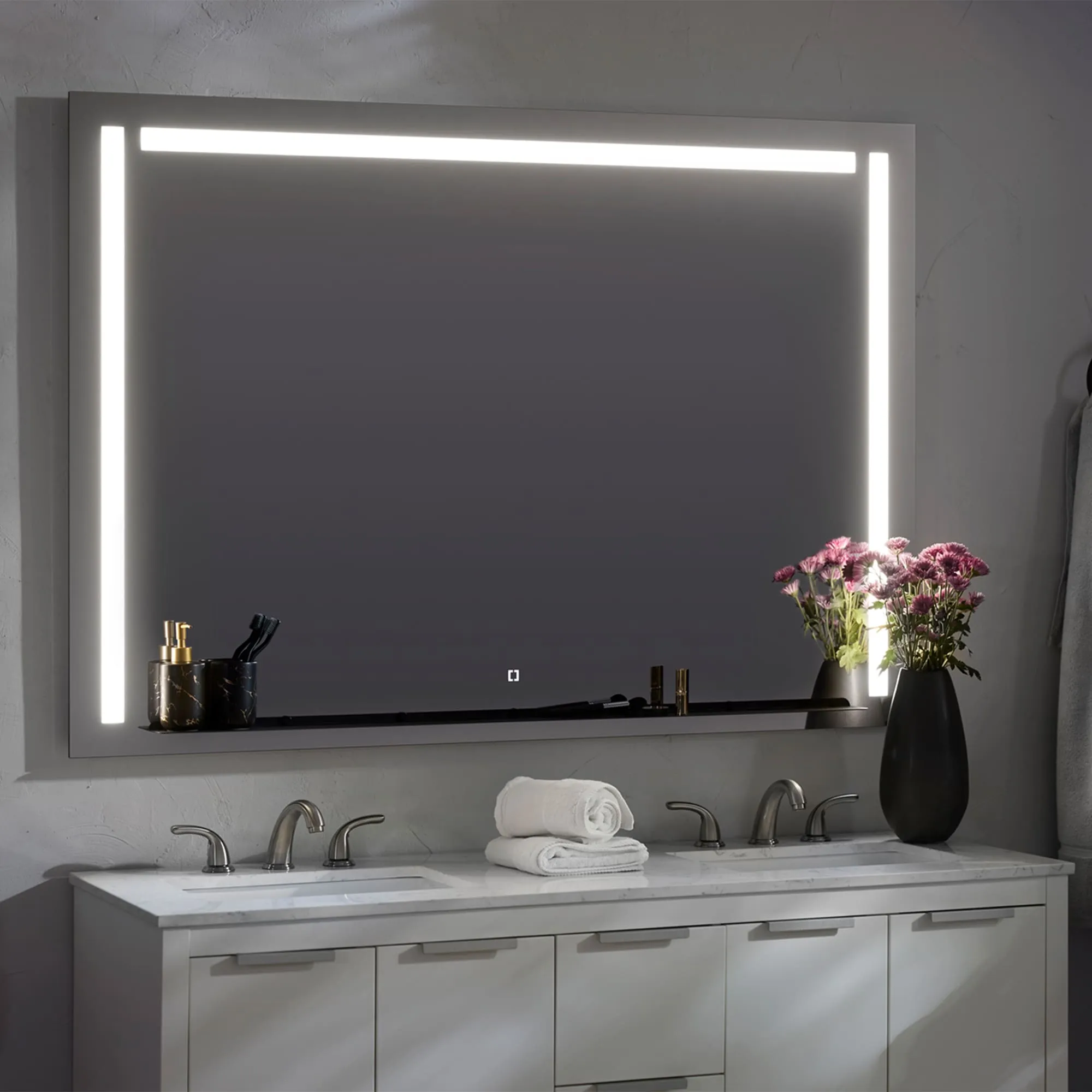 Oxygen Skylight 3-0305-15 Designer Rectangle Mirror 60x42 Inch - Black