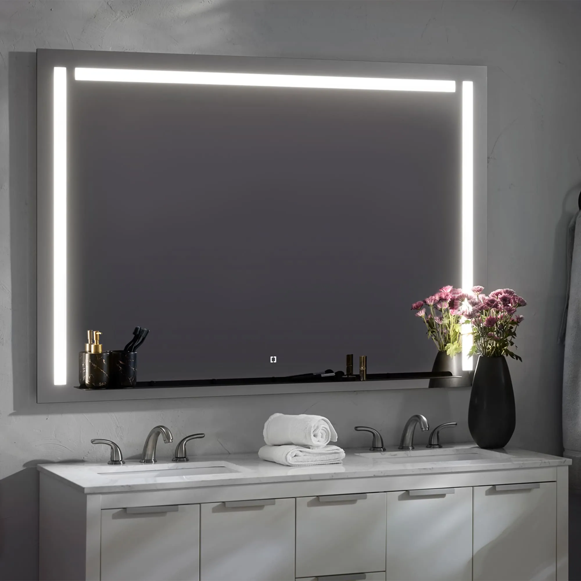 Oxygen Skylight 3-0305-15 Designer Rectangle Mirror 60x42 Inch - Black