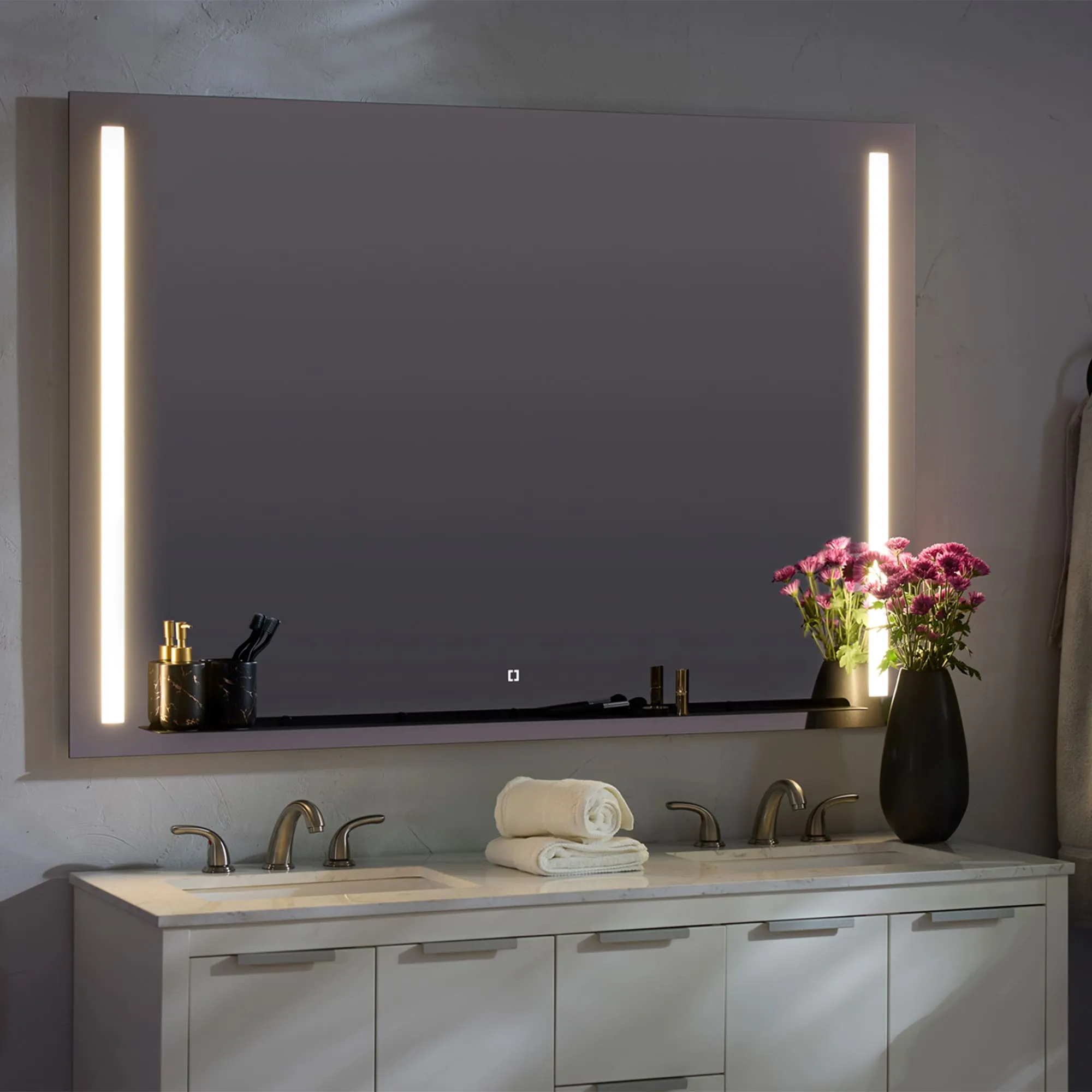 Oxygen Skylight 3-0305-15 Designer Rectangle Mirror 60x42 Inch - Black
