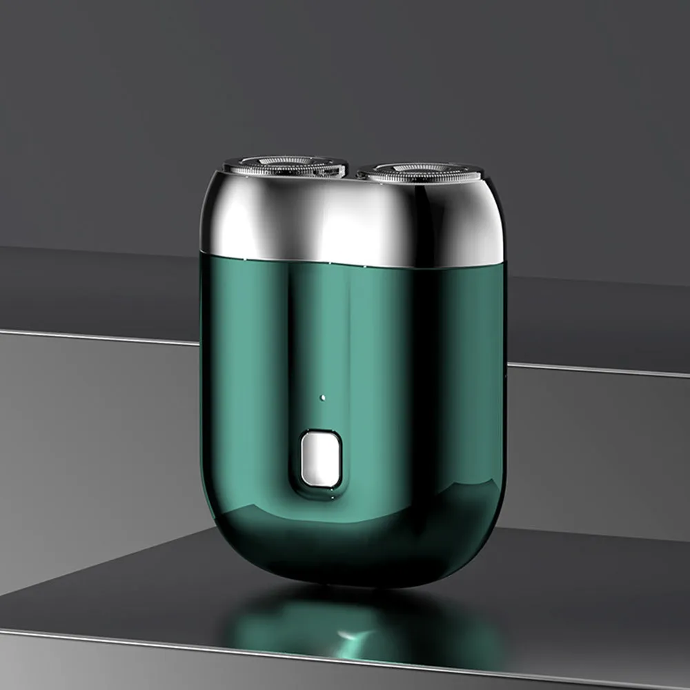Portable Mini Dual-Head Electric Shaver USB Rechargeable Razor Green