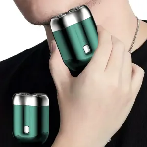 Portable Mini Dual-Head Electric Shaver USB Rechargeable Razor Green