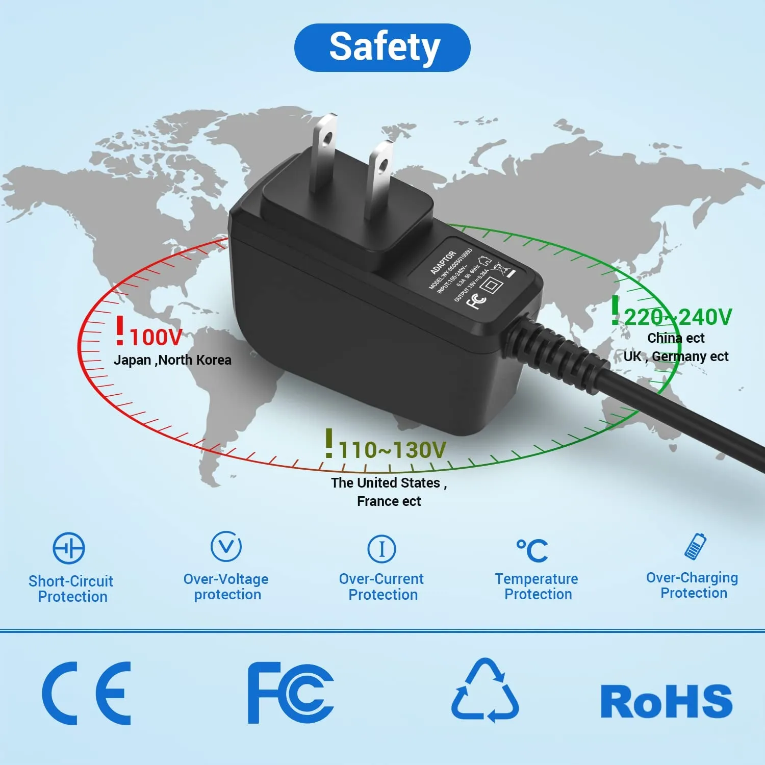 Replacement for Philips Norelco Charger Cord Fit HQ8505 7000 5000 3000 Series 3500 Mg5750 Mg7750 S1560 Electric Shaver Razor, Aquatec, Arcitec, Multigroom Beard Trimmer & More 15V Power Cord Adapter