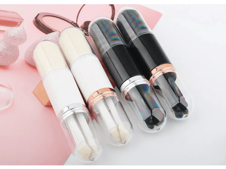 Retractable Makeup Brush Portable 4 In 1 Travel Brush Set
