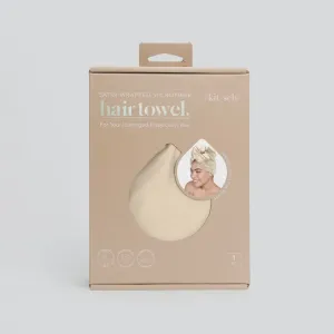 Satin Wrapped Hair Towel | Champagne