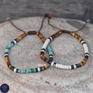 SET of 2 Matching Couple Friendship Partner Distance Adjustable Bracelets, Anniversary gifts for boyfriend husband girlfriend, love gift
