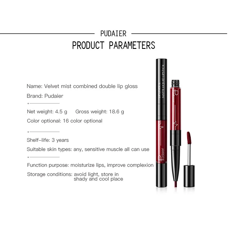 Sexy Lips Matte Velvet Liquid Lipstick Pencil Lipgloss