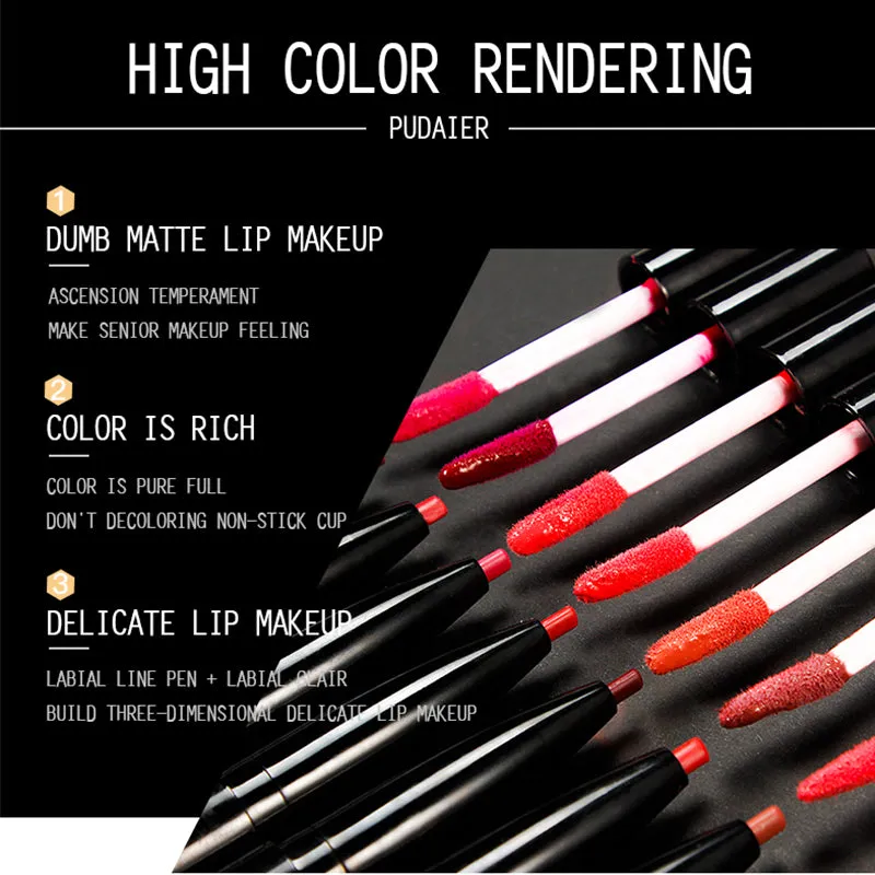 Sexy Lips Matte Velvet Liquid Lipstick Pencil Lipgloss