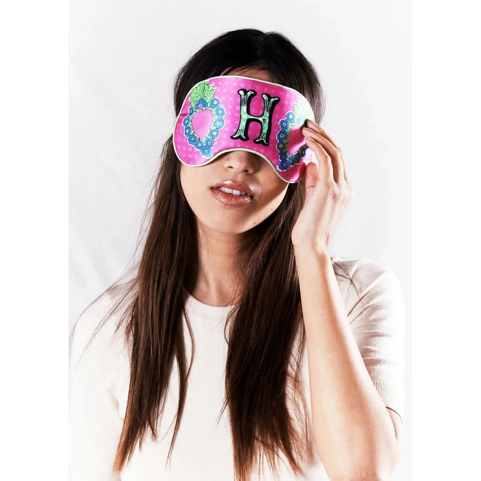 Silk Eye Mask / "H for Hearts"