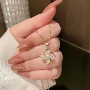 Sparkling Pinwheel Rotating Necklace