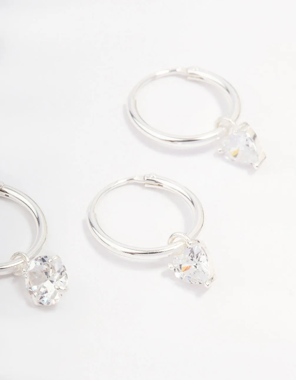 Sterling Silver Cubic Zirconia Hoop Earring Pack