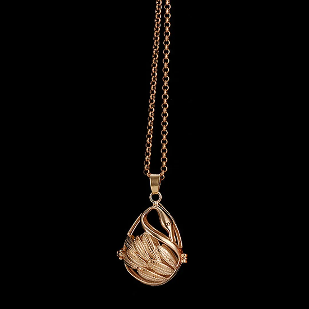 Swan Shaped Essential Oil Diffuser Necklace with Lava Stones