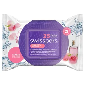 Swisspers Micellar And Rosewater Facial Wipes - 25 Pack