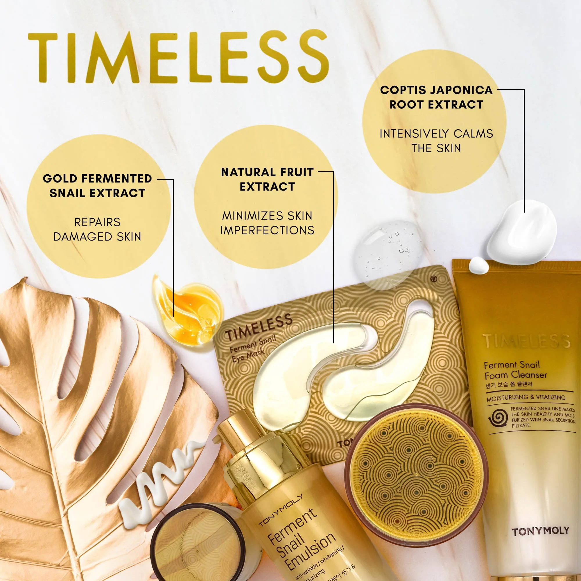 TONYMOLY Timeless Ferment Snail Eye Mask - HYDROGEL | Korean Skin Care