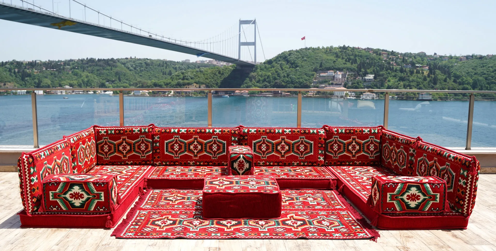 U Shaped Arabic Sofa Set, Red Floor Couch, Sectional Sofas, Arabic Majlis, Turkish Rug, Couch Covers, Sofa Bed