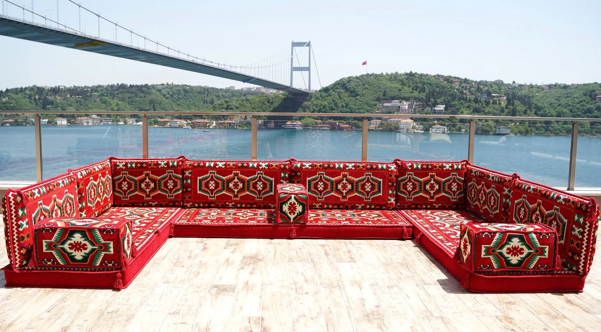U Shaped Arabic Sofa Set, Red Floor Couch, Sectional Sofas, Arabic Majlis, Turkish Rug, Couch Covers, Sofa Bed