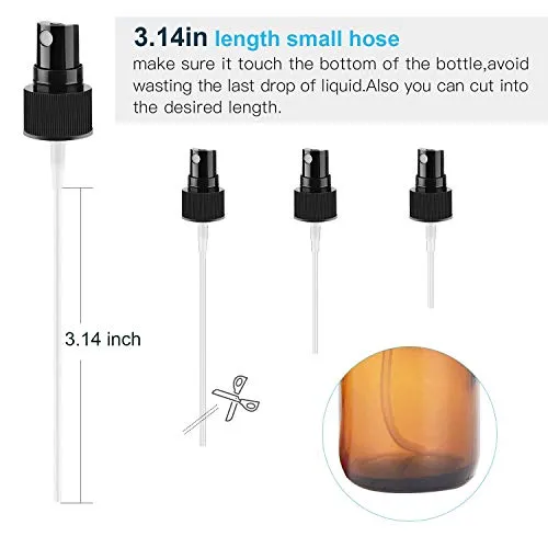 ULG Amber Fine Mist Sprayer Bottles Pump Pack of 4