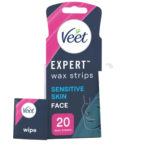 Veet Expert Wax Strips Face With Almond Oil x 20