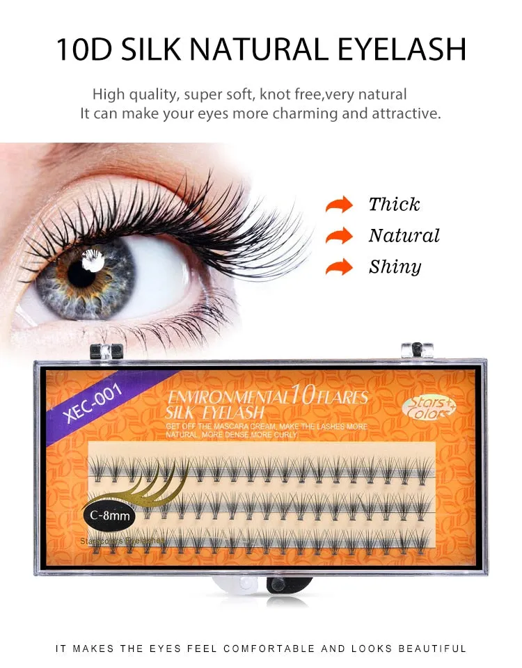 VenusFox Faux Silk Lashes 6mm-14mm 10D Mink Fake False Eyelashes Premade Fan Eyelash Makeup Extension