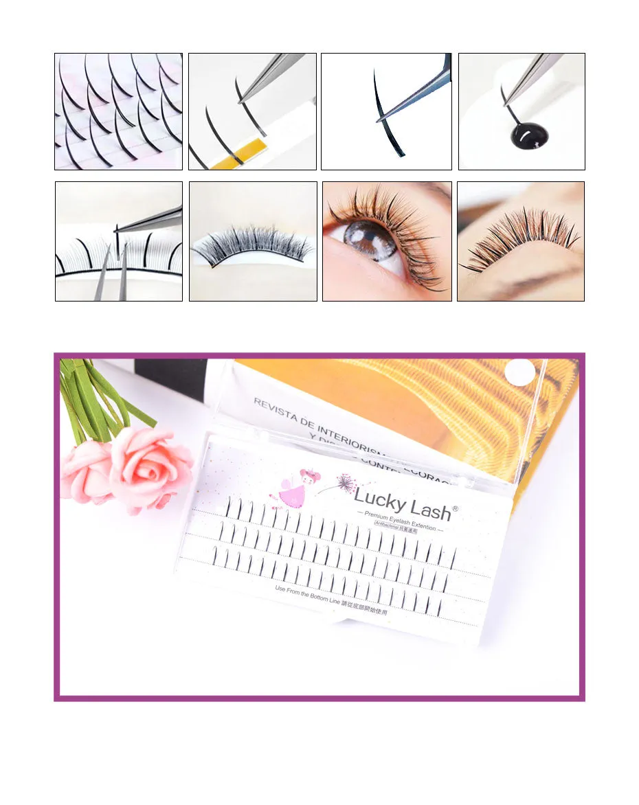 VenusFox Hot A/M Shape Fairy Angel Eyelash D Curl, Individual False Mink Magic Eyelash, AA shape lash extension Cilia lash