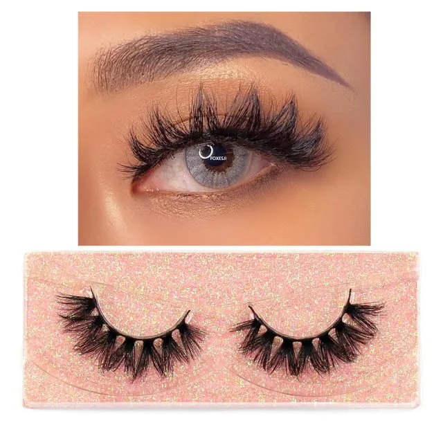 VenusFox Makeup Eyelashes 3D Mink Lashes Fluffy Soft Wispy Natural Cross Eyelash Extension Reusable Lashes Mink False Eyelashes