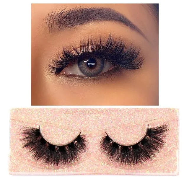 VenusFox Makeup Eyelashes 3D Mink Lashes Fluffy Soft Wispy Natural Cross Eyelash Extension Reusable Lashes Mink False Eyelashes