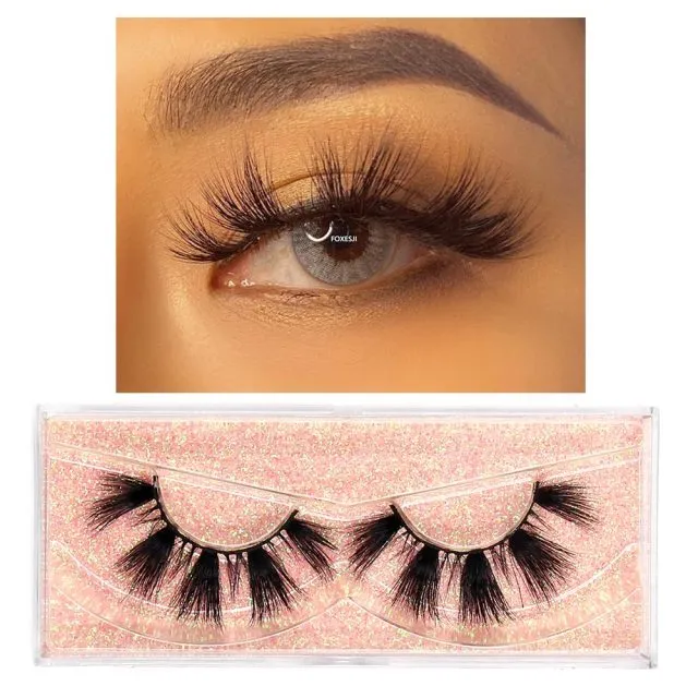 VenusFox Makeup Eyelashes 3D Mink Lashes Fluffy Soft Wispy Natural Cross Eyelash Extension Reusable Lashes Mink False Eyelashes