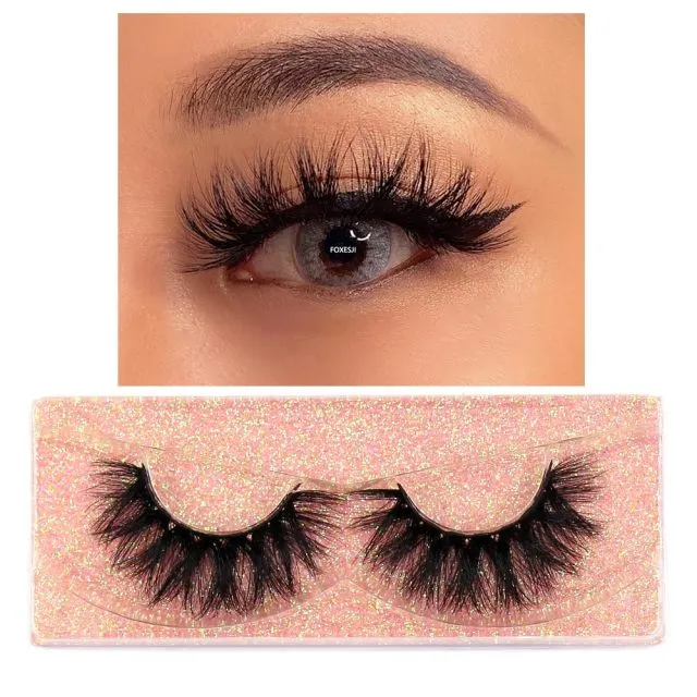 VenusFox Makeup Eyelashes 3D Mink Lashes Fluffy Soft Wispy Natural Cross Eyelash Extension Reusable Lashes Mink False Eyelashes