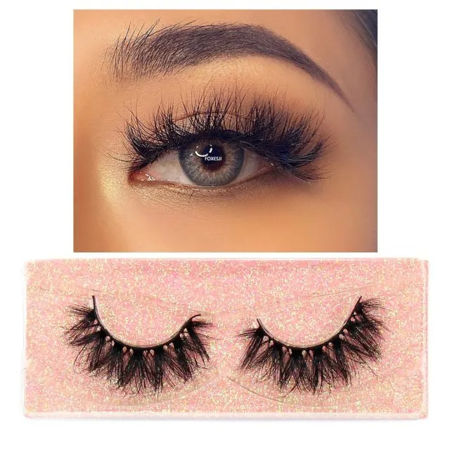 VenusFox Makeup Eyelashes 3D Mink Lashes Fluffy Soft Wispy Natural Cross Eyelash Extension Reusable Lashes Mink False Eyelashes