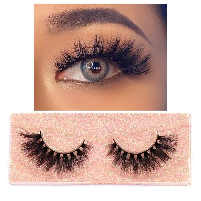 VenusFox Makeup Eyelashes 3D Mink Lashes Fluffy Soft Wispy Natural Cross Eyelash Extension Reusable Lashes Mink False Eyelashes