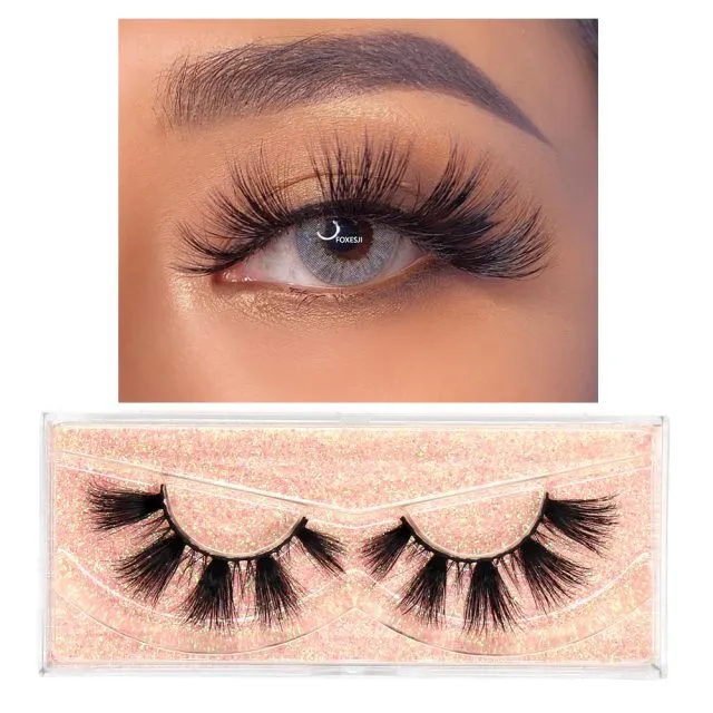 VenusFox Makeup Eyelashes 3D Mink Lashes Fluffy Soft Wispy Natural Cross Eyelash Extension Reusable Lashes Mink False Eyelashes
