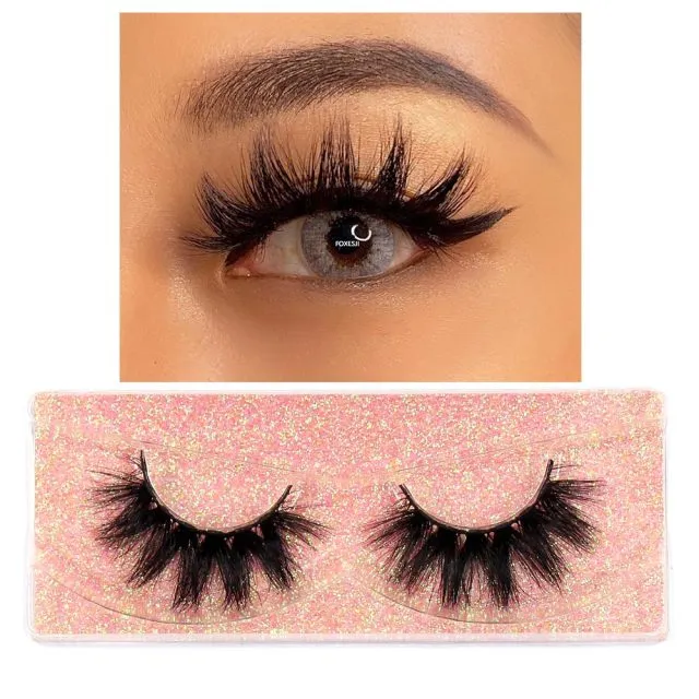 VenusFox Makeup Eyelashes 3D Mink Lashes Fluffy Soft Wispy Natural Cross Eyelash Extension Reusable Lashes Mink False Eyelashes