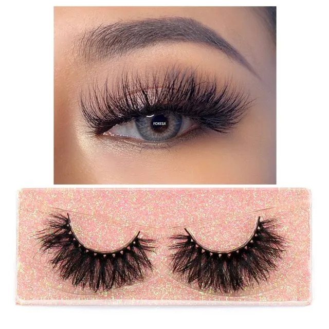 VenusFox Makeup Eyelashes 3D Mink Lashes Fluffy Soft Wispy Natural Cross Eyelash Extension Reusable Lashes Mink False Eyelashes