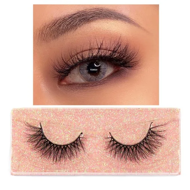 VenusFox Makeup Eyelashes 3D Mink Lashes Fluffy Soft Wispy Natural Cross Eyelash Extension Reusable Lashes Mink False Eyelashes