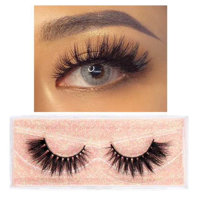 VenusFox Makeup Eyelashes 3D Mink Lashes Fluffy Soft Wispy Natural Cross Eyelash Extension Reusable Lashes Mink False Eyelashes