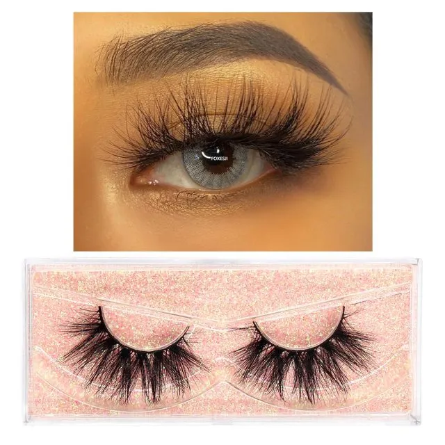 VenusFox Makeup Eyelashes 3D Mink Lashes Fluffy Soft Wispy Natural Cross Eyelash Extension Reusable Lashes Mink False Eyelashes