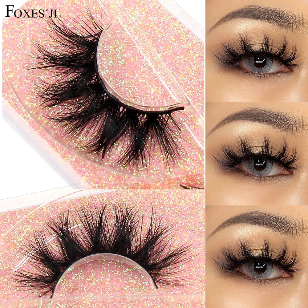 VenusFox Makeup Eyelashes 3D Mink Lashes Fluffy Soft Wispy Natural Cross Eyelash Extension Reusable Lashes Mink False Eyelashes