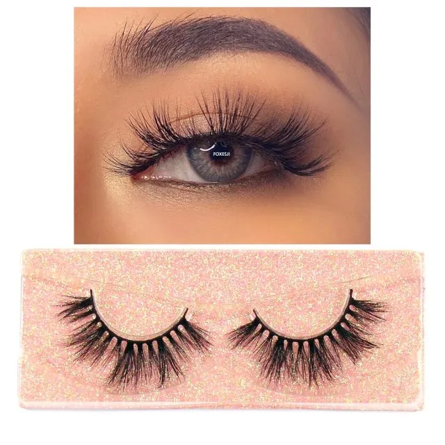 VenusFox Makeup Eyelashes 3D Mink Lashes Fluffy Soft Wispy Natural Cross Eyelash Extension Reusable Lashes Mink False Eyelashes